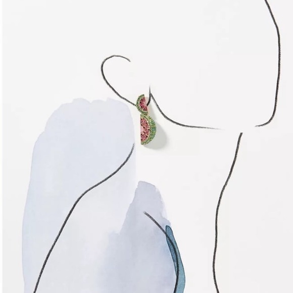 One in a Melon Watermelon Statement earrings. - Picture 3 of 4